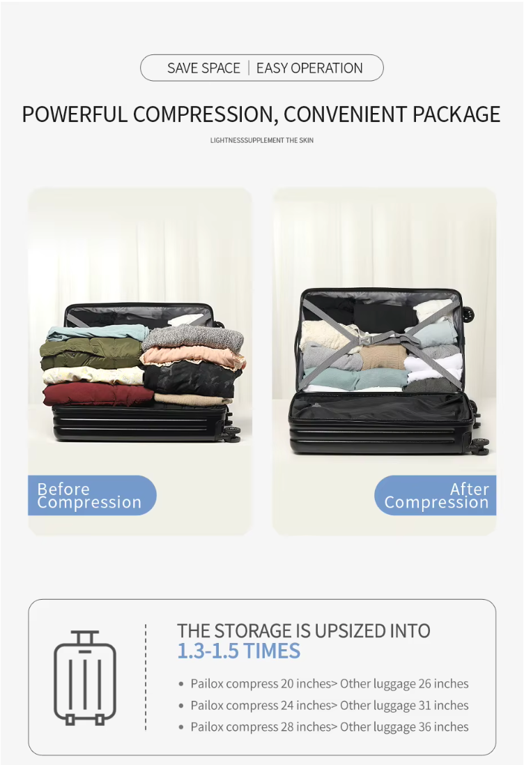 Vacuum compression luggage